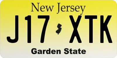 NJ license plate J17XTK