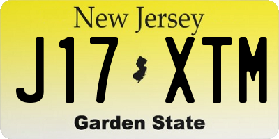 NJ license plate J17XTM