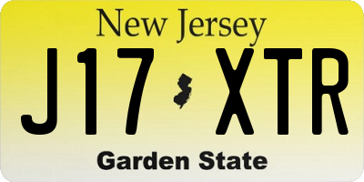NJ license plate J17XTR