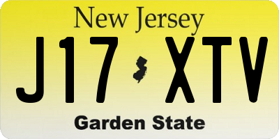 NJ license plate J17XTV