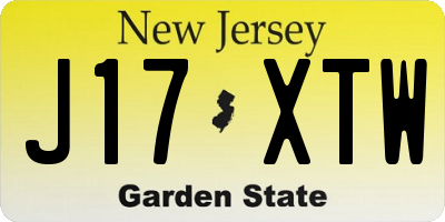 NJ license plate J17XTW
