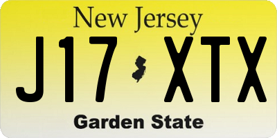 NJ license plate J17XTX