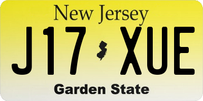 NJ license plate J17XUE