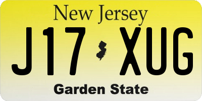NJ license plate J17XUG