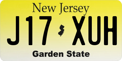 NJ license plate J17XUH