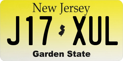 NJ license plate J17XUL