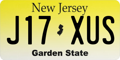 NJ license plate J17XUS