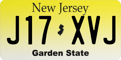 NJ license plate J17XVJ