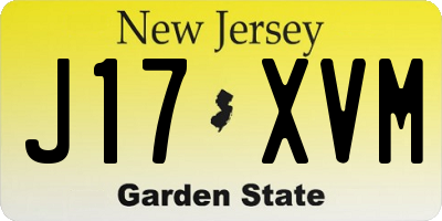 NJ license plate J17XVM