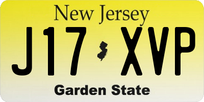 NJ license plate J17XVP