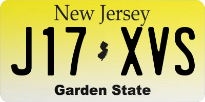 NJ license plate J17XVS