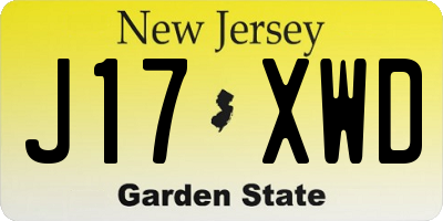 NJ license plate J17XWD