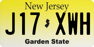 NJ license plate J17XWH