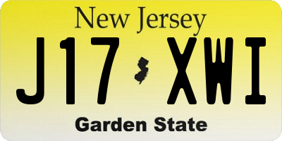 NJ license plate J17XWI