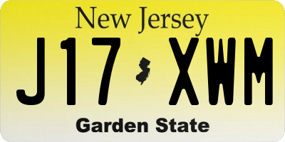 NJ license plate J17XWM