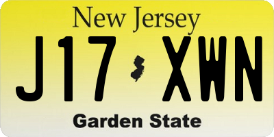 NJ license plate J17XWN
