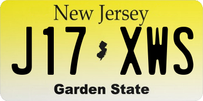NJ license plate J17XWS