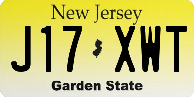 NJ license plate J17XWT