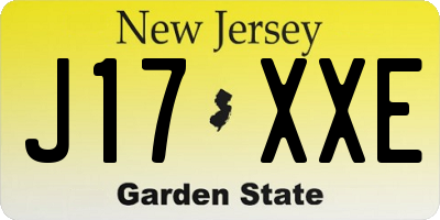 NJ license plate J17XXE