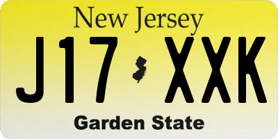 NJ license plate J17XXK