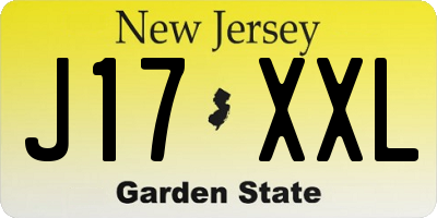 NJ license plate J17XXL