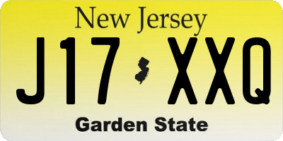 NJ license plate J17XXQ