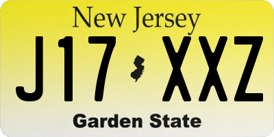 NJ license plate J17XXZ