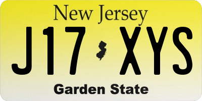 NJ license plate J17XYS