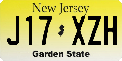 NJ license plate J17XZH