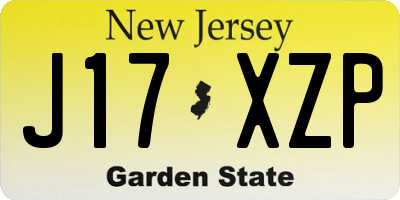 NJ license plate J17XZP