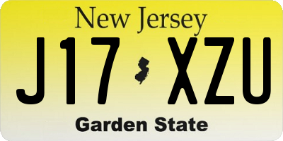 NJ license plate J17XZU