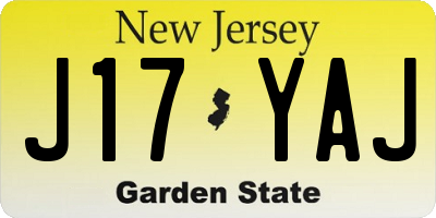 NJ license plate J17YAJ