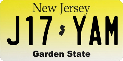 NJ license plate J17YAM