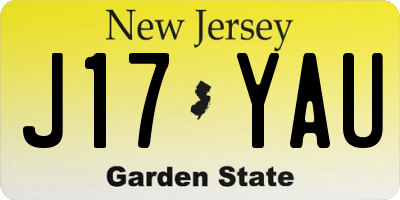 NJ license plate J17YAU