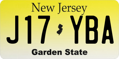 NJ license plate J17YBA