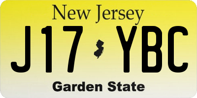 NJ license plate J17YBC
