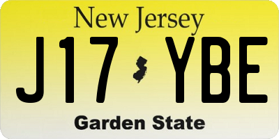 NJ license plate J17YBE