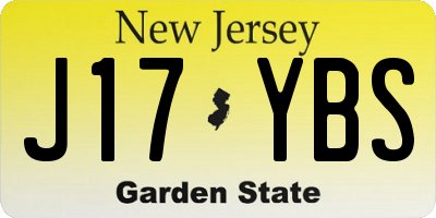 NJ license plate J17YBS