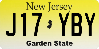 NJ license plate J17YBY