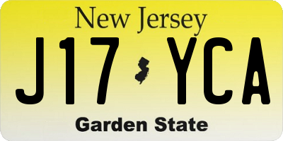 NJ license plate J17YCA