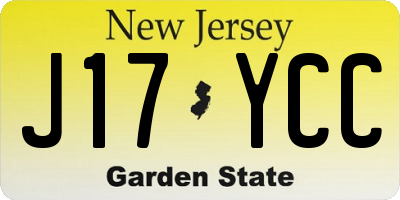 NJ license plate J17YCC