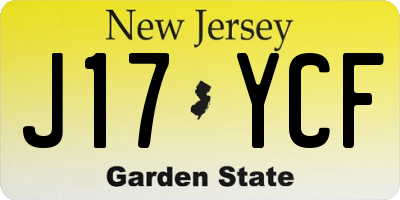 NJ license plate J17YCF