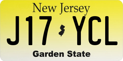 NJ license plate J17YCL
