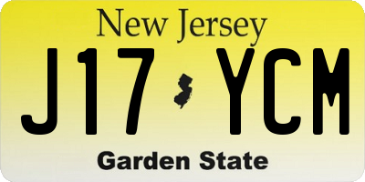 NJ license plate J17YCM