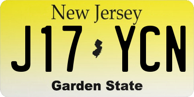 NJ license plate J17YCN