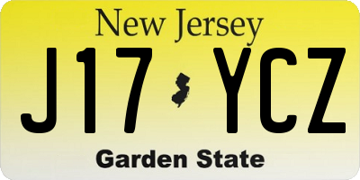 NJ license plate J17YCZ
