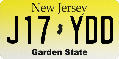 NJ license plate J17YDD