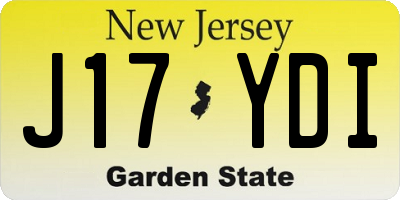 NJ license plate J17YDI