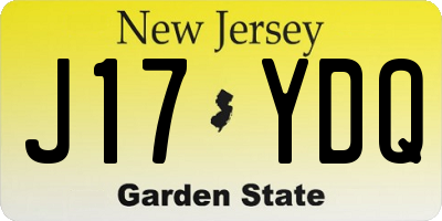NJ license plate J17YDQ