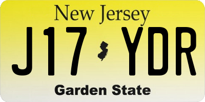 NJ license plate J17YDR